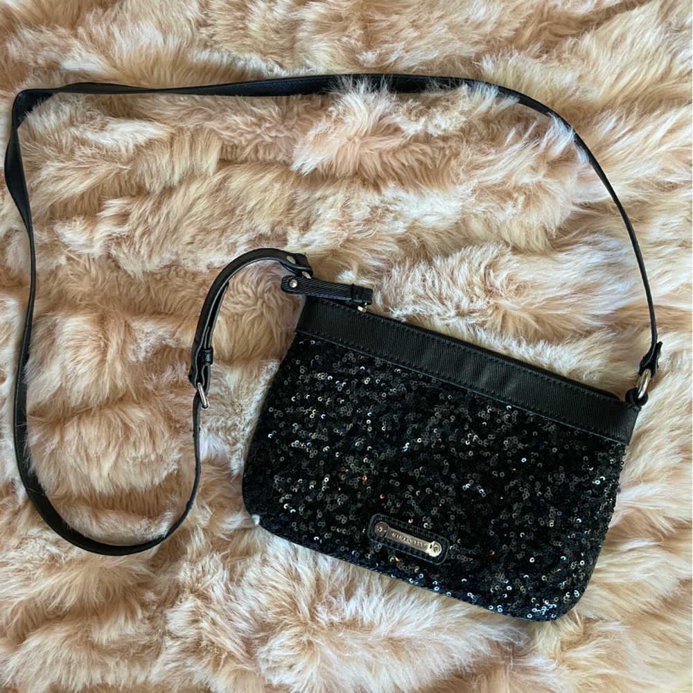 Nine West Black Sequinned Clutch Purse